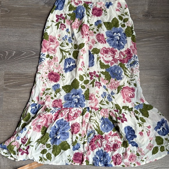 NEW Reformation Riya Cutout Floral-print Crepe Midi Dress - White 4 - Picture 14 of 16